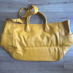 Booty Call Leather Beck Bag Charleston golden Yellow Italian Leather travel bag